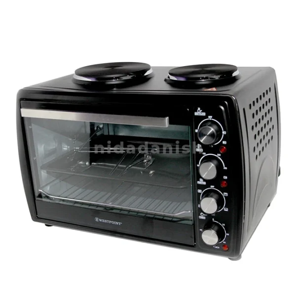 Westpoint Mini Oven 45L 2 Hotplate + Grill + Turnspit Black WOY-45215.4