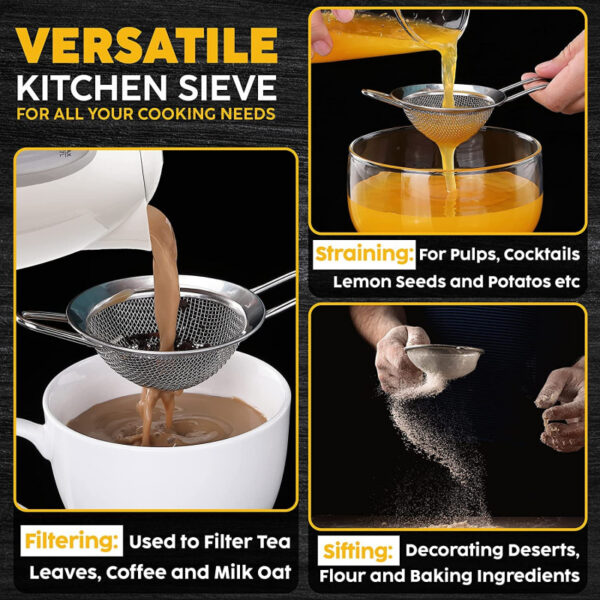 Nadstar Strainer Stainless Steel 18 Cm Multipurpose Kitchen Tea Strainer 2023006