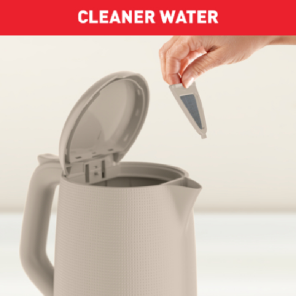 Tefal Morning Cordless Kettle 1.7L 2400W With Removable Washable Filter 360° Rotational Base One-Cup Indicator White Ko2M0B27