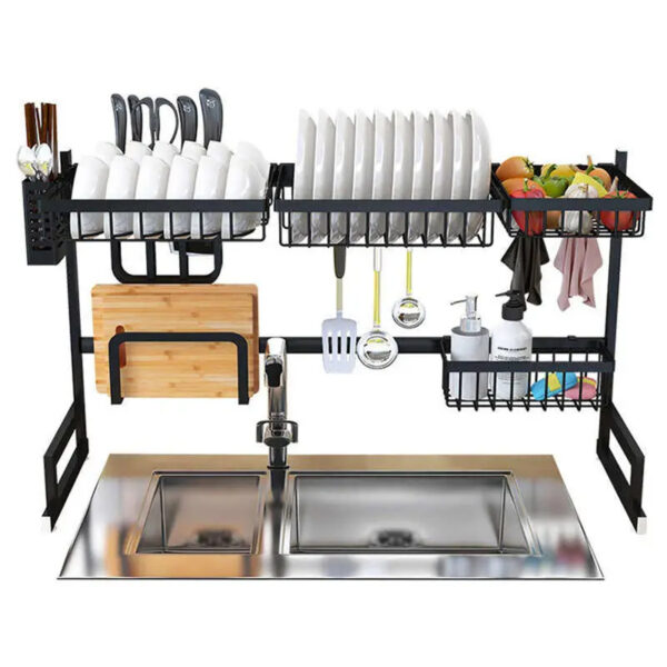 Nadstar Dish Rack Stainless Steel Kitchen Drying Rack Extendable Over The Sink Hp93-093