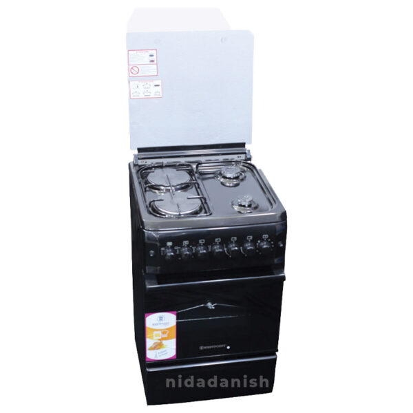 Westpoint Cooker 50X55Cm 2 Gas Burners 2 Electric Plates With Electric Oven &Amp; Grill Black Wcer5522E0N