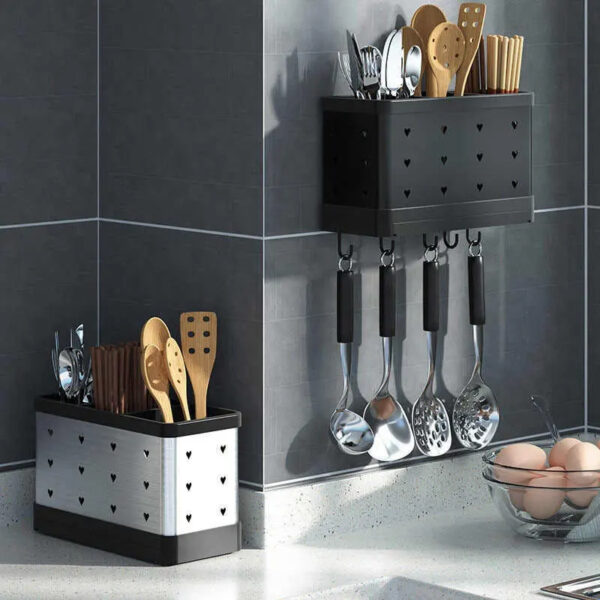 Nadstar Cutlery Set Holder Rack For Kitchen &Amp; Home Kitchen Wall Mount Hp12-200