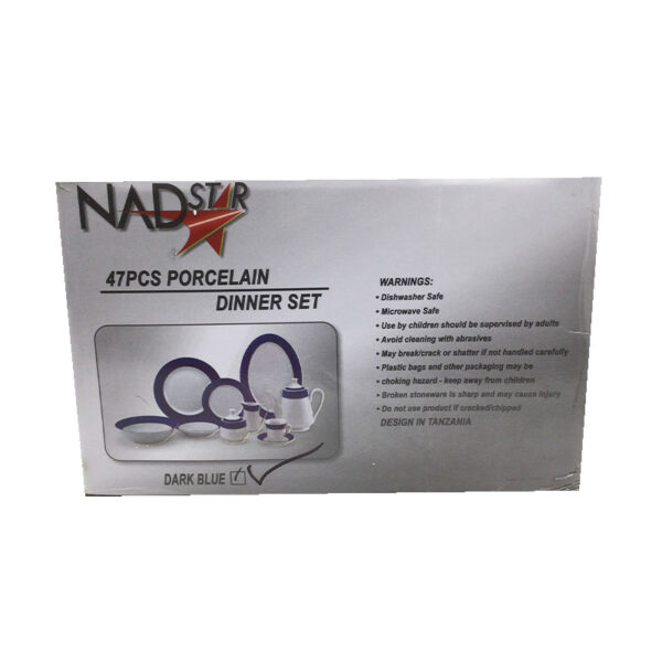 Nadstar Dinner Set 47Pcs Porcelain Black Rspd001