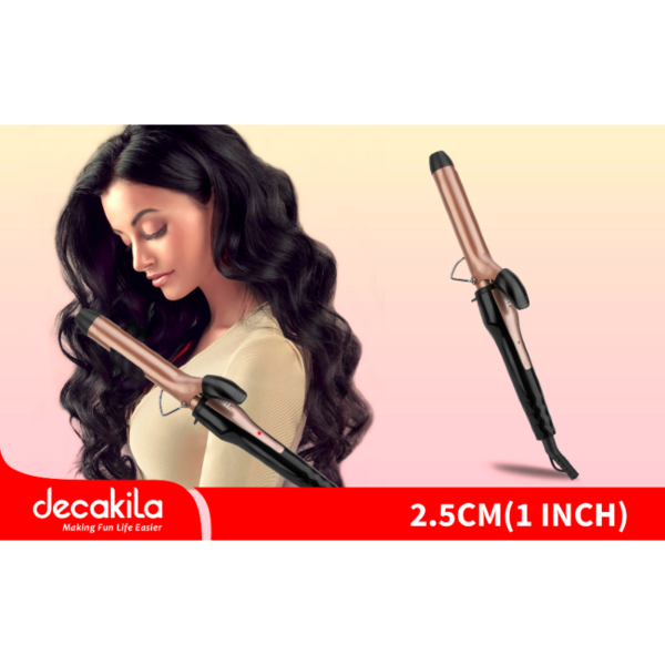 Decakila Curling Iron Tong 34W Ceramic 200℃ Ceramic Coating Plates Top Temperature 200℃ On-Off Switch Kehs015W