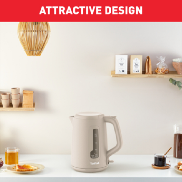 Tefal Morning Cordless Kettle 1.7L 2400W With Removable Washable Filter 360° Rotational Base One-Cup Indicator White Ko2M0B27