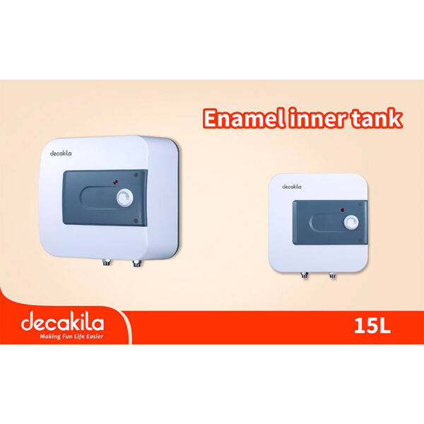 Decakila Water Heater 15L Electric 1500W High Precision Thermostat Ipx4 Waterproof Grade Kewh011W