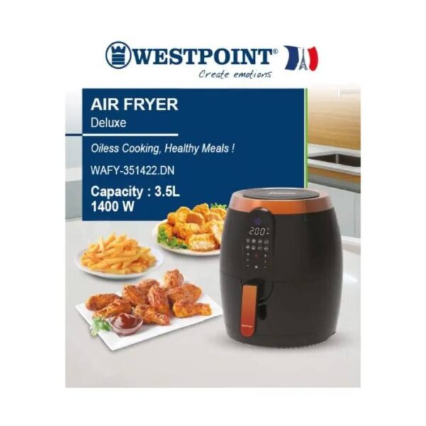 Westpoint Air Fryer With Digital Display 3.5L 1400W Wafy-351422.Dn