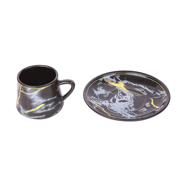 Nadstar Porcelain Cup &Amp; Saucer Golden Print Tea Coffee Cups 0035-1/2