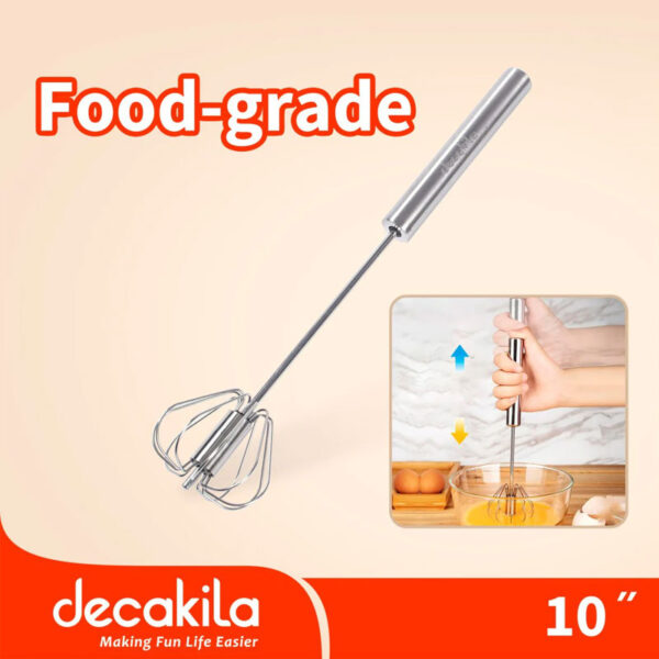 Decakila Whisker 10&Quot; Premium 53G Stainless Steel Egg Beater  Egg Mixer  Manual Whisk Kmtt065M