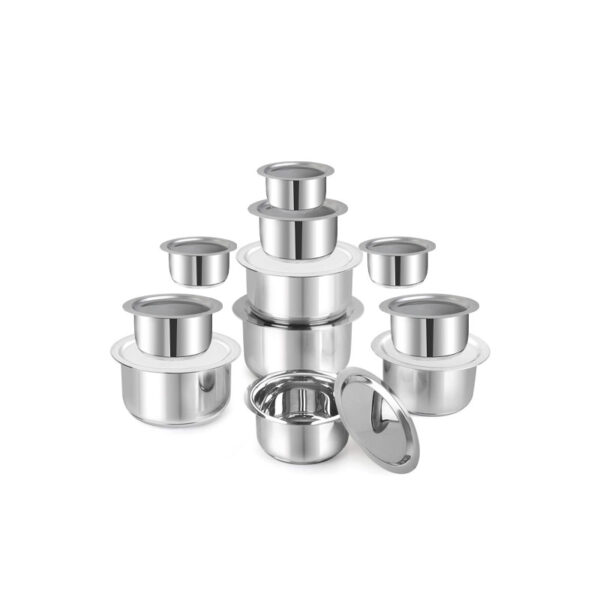 Nadstar Aluminum Sufuria 12Pcs With Lid 12-23 Cookware Set Tope Cooking Pot With Lid And Handle For Commercial Use - Kitchen Heavy Duty Half Polished