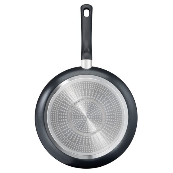 Tefal Total Induction Frypan 24Cm Non Stick Thermo Signal Titanium Partials 100% Safe Frying Pan Black Aluminium G1520444