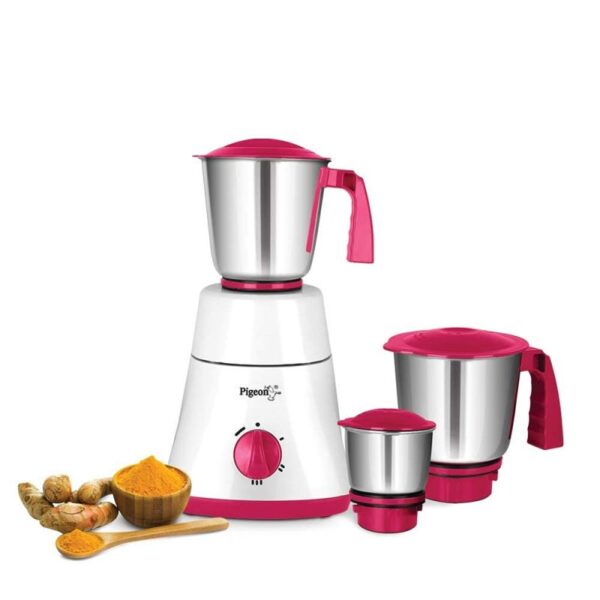 Pigeon Mixer Grinder 550W Abs 10500Rpm With 3 Stainless Steel Jars For Dry Grinding &Amp; Wet Grinding Classic Pro
