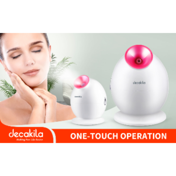 Decakila Facial Steamer 280W One-Touch Operation Ptc Ceramic Heater Is Used Removable Water Tank Anti-Slip Foot Design Kefs001W