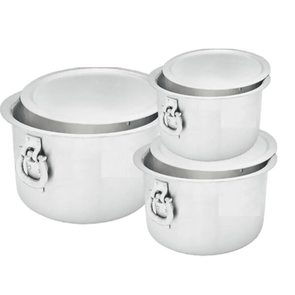 Nadstar Aluminium Sufuria 3Pcs With Lid &Amp; Handle 210L 250L 300L Cookware Set Tope Cooking Pot For Commercial Use - Gauge 6 Kitchen Heavy Duty Tapela