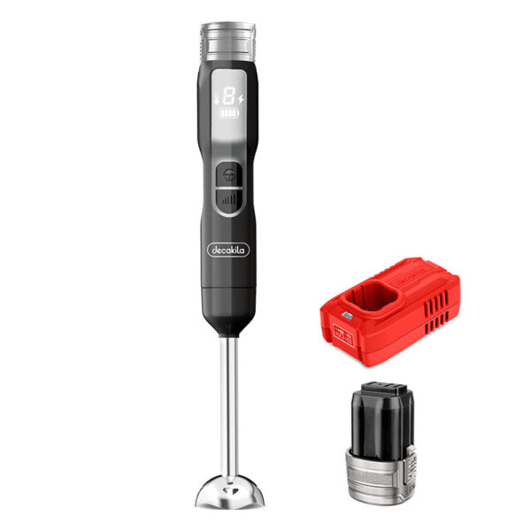 Decakila Hand Blender Cordless 100W Led Display 16V Battery Operated 2000Mah Sus Shaft Blend Rod 5-Speed Control Kejb048B