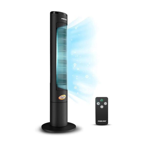Nikai Tower Fan 45W Shaded Pole Motor 59Db Noise Reduction Silent Tower Fan Remote Powe