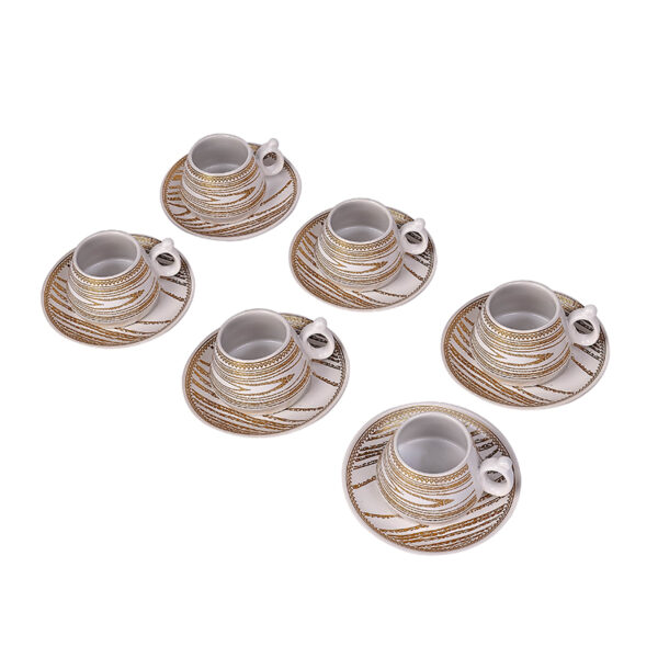 Nadstar Porcelain Cup &Amp; Saucer Golden Print Tea Coffee Cups 0031-1/2