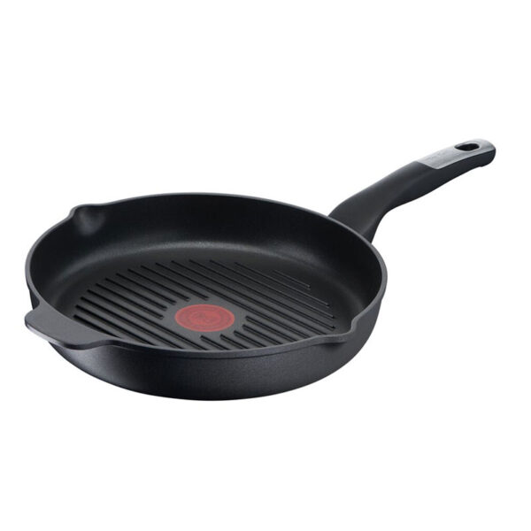 Tefal Unlimited Grill Pan 26X26Cm Titanium Non Stick Anti Scratch Safe Non Stick G6 Unlimited Round Grillpan With Pouring Edge Frying Pan Black Cast Aluminum E2294074