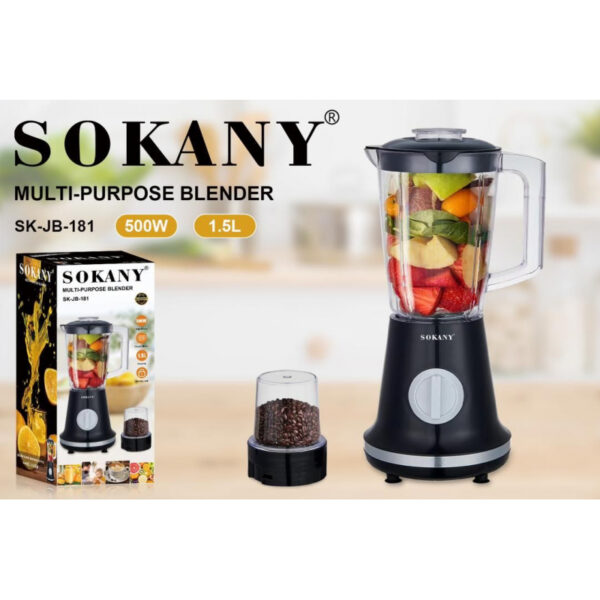 Sokany Blender 1.5L Multi-Functional Stainless Steel Blades Powerful Motor 500W Sk-Jb-181