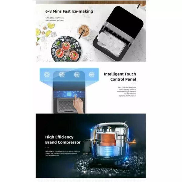 Digiwave Ice Maker 15Kg Rapid Cooling Energy Saving Quiet Operation Touch Panel Dw-Icm2022