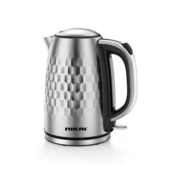 Nikai Kettle 1.7L Stainless Steel Body 2200W Boil Dry Protection Water Indicator Window Nk592Ss
