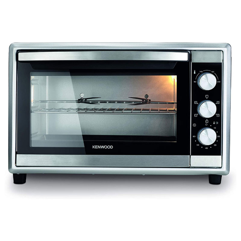 Kenwood 56L Toaster Oven Toaster Grill Large Capacity Double Glass Door Multifunctional With Rotisserie And Convection Function For Grilling Silver Stainless Steel Mom56.000Ss