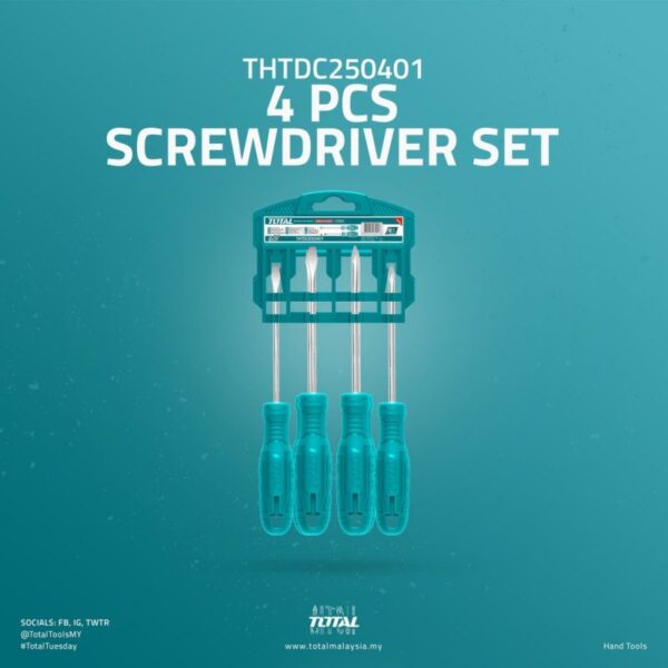 Total Screwdriver Set 4Pcs Thtdc250401