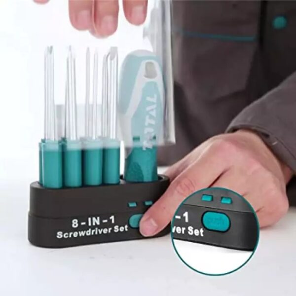 Total Interchangeable Screwdriver Set 9Pcs Tht250906
