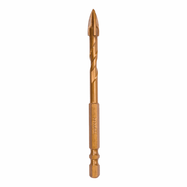 Total Drill Bit For Glass &Amp; Tile Cross Tool Head 10 X 85Mm Titanium Plated Tacg201012