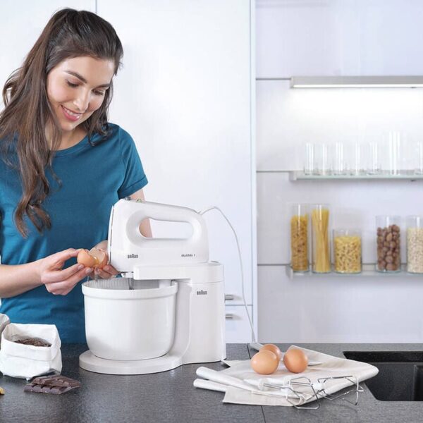 Braun 2 In 1 Hand And Stand Mixer 3L With Attachments 400W 4 Speeds + Turbo Automatic Driven Hm101Ai-Hm1070Wh