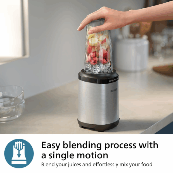 Philips Smoothie Blender 5000 Series 700+300Ml 800W With Problend Plus Technology, Detachable Blades, Easy Clean, Elegant Compact Design, Large Tumbler &Amp; Small Cup Hr2765
