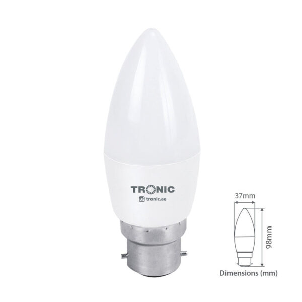Tronic 7 Watts Candle Led Warm White B22 (Screw) Bulb