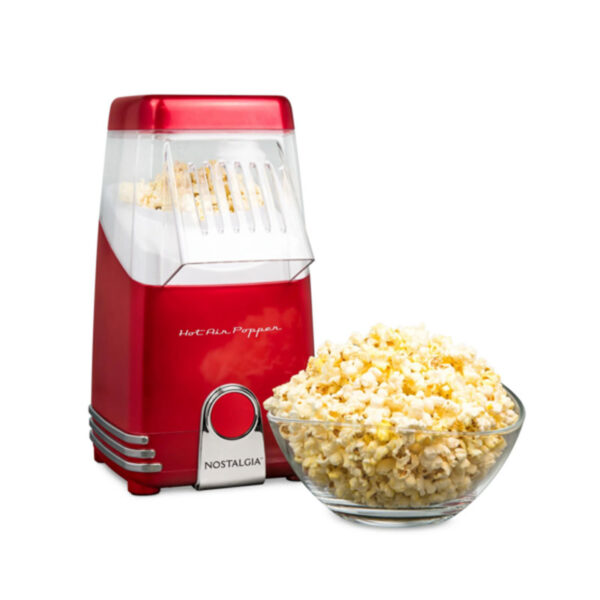 Nostalgia Popcorn Maker 1040W Hot Air Red And Clear Bpa Free