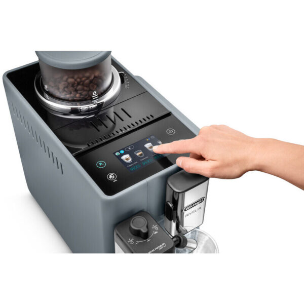 De'Longhi Rivelia Fully Automatic Coffee Machine With Lattecrema Hot, Automatic Milk Frother, Compact Size Bean To Cup Coffee Machine, 16 Recipes, Full Touch Colored Display, Exam440.55.G