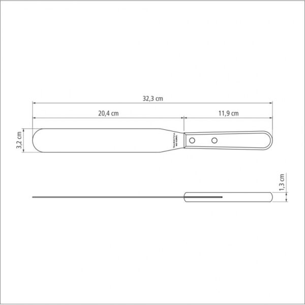 Tramontina Pastry Spatula Stainless Steel Blade 8&Quot; Red Polywood Treated Wood Handle 21161/178
