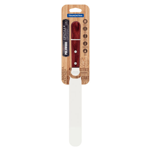 Tramontina Pastry Spatula Stainless Steel Blade 8&Quot; Red Polywood Treated Wood Handle 21161/178