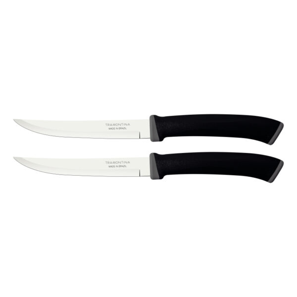 Tramontina Felice Barbecue Knife 5'' Stainless Steel Blades, Microserrated Edge And Black Polypropylene Handles 2Pc Set 23494/205