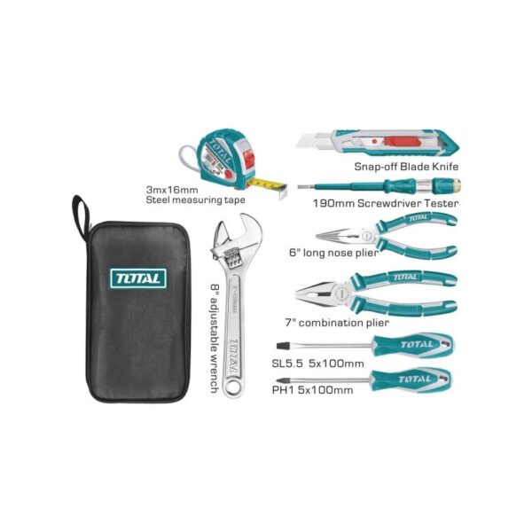 Total Tool Box Hand Tools 8Pcs Set Thkthp90086