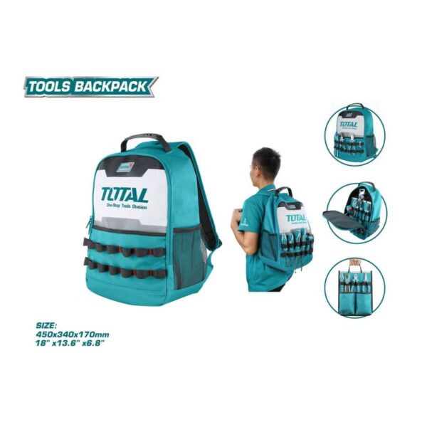 Total Tool Backpack 34 X 17 X 45Cm Empty Thbp0201