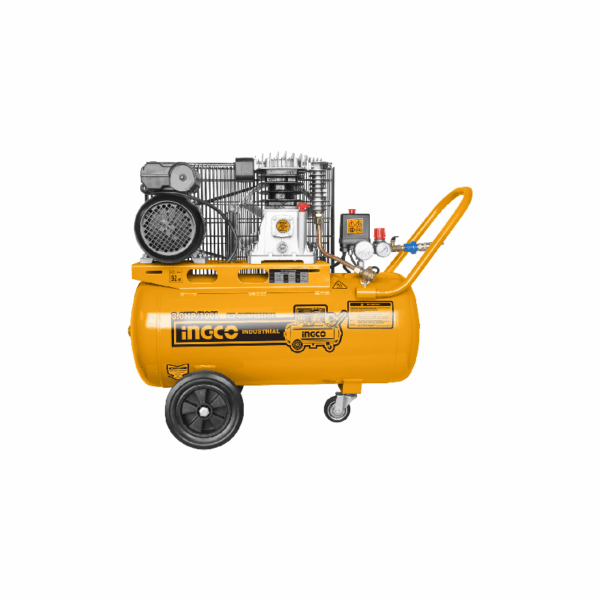 Ingco Air Compressor 2.2Kw/3Hp 100L With Copper Wire Induction Motor, Belt Driving System Ac301008-8/Ac1301008
