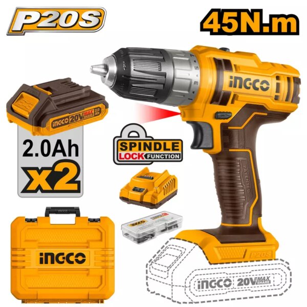 Ingco Lithium-Ion Cordless Drill 20V Cdli200528