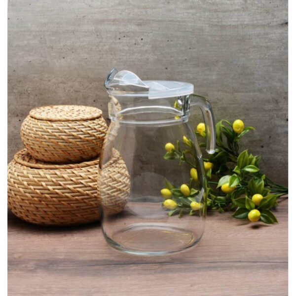 Pasabahce Glass Water Jug With Transparent Lid 2500Ml Dishwasher, Freezer &Amp; Refrigerati...