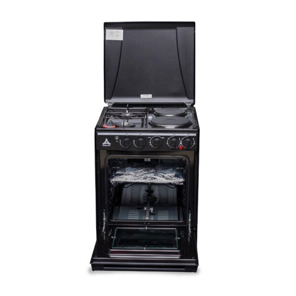Delta Cooker 50X50Cm Gas Oven 2 Gas 2 Electric Silver With Black Dgc22B