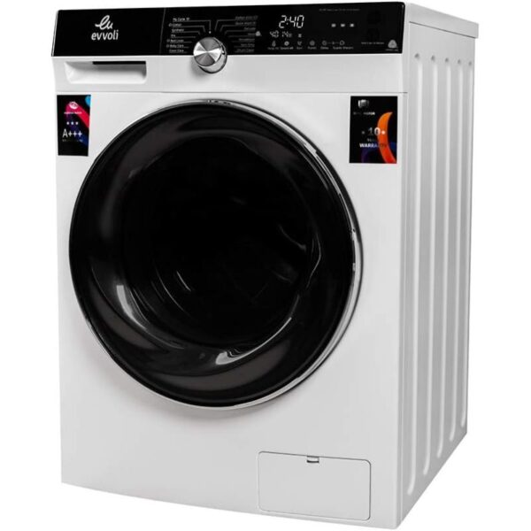 Evvoli Brushless Dc Inverter Washing Machine Skg White Silver Front Loaded 1400Rpm A+++ Fblh-814W/S