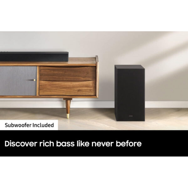 Samsung Soundbar With Subwoofer 3.1Ch B-Series With Dolby Digital 5.1 &Amp; Dts Virtual X, Bass Boost, Adaptive Sound Lite, One Remote Hw-B650/Zn