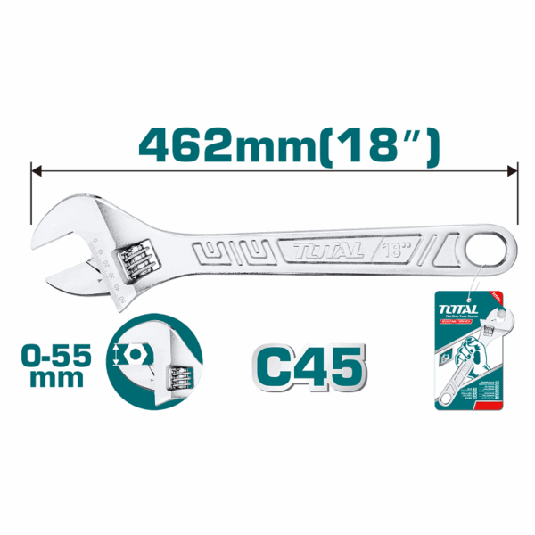 Total Adjustable Wrench 18&Quot; Tht1010183