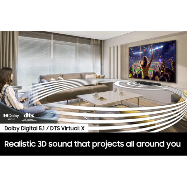 Samsung Soundbar With Subwoofer 3.1Ch B-Series With Dolby Digital 5.1 &Amp; Dts Virtual X, Bass Boost, Adaptive Sound Lite, One Remote Hw-B650/Zn