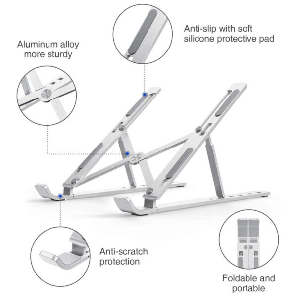 Generic Laptop Stand 6 Adjustable Height Aluminum Alloy Foldable Az-7