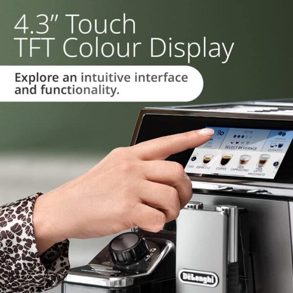 De'Longhi Primadonna Elite Experience 1450W, 1L Automatic Bean To Cup Coffee Machine, Stainless Steel, Silver [Energy Class A] Ecam650.85.Ms