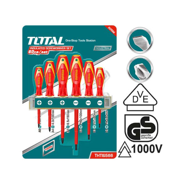 Total Screwdriver Set 6Pcs Insulated Thtis566